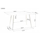 Стол обеденный SIGNAL CERES эффект белого мрамора/золотой 140/80